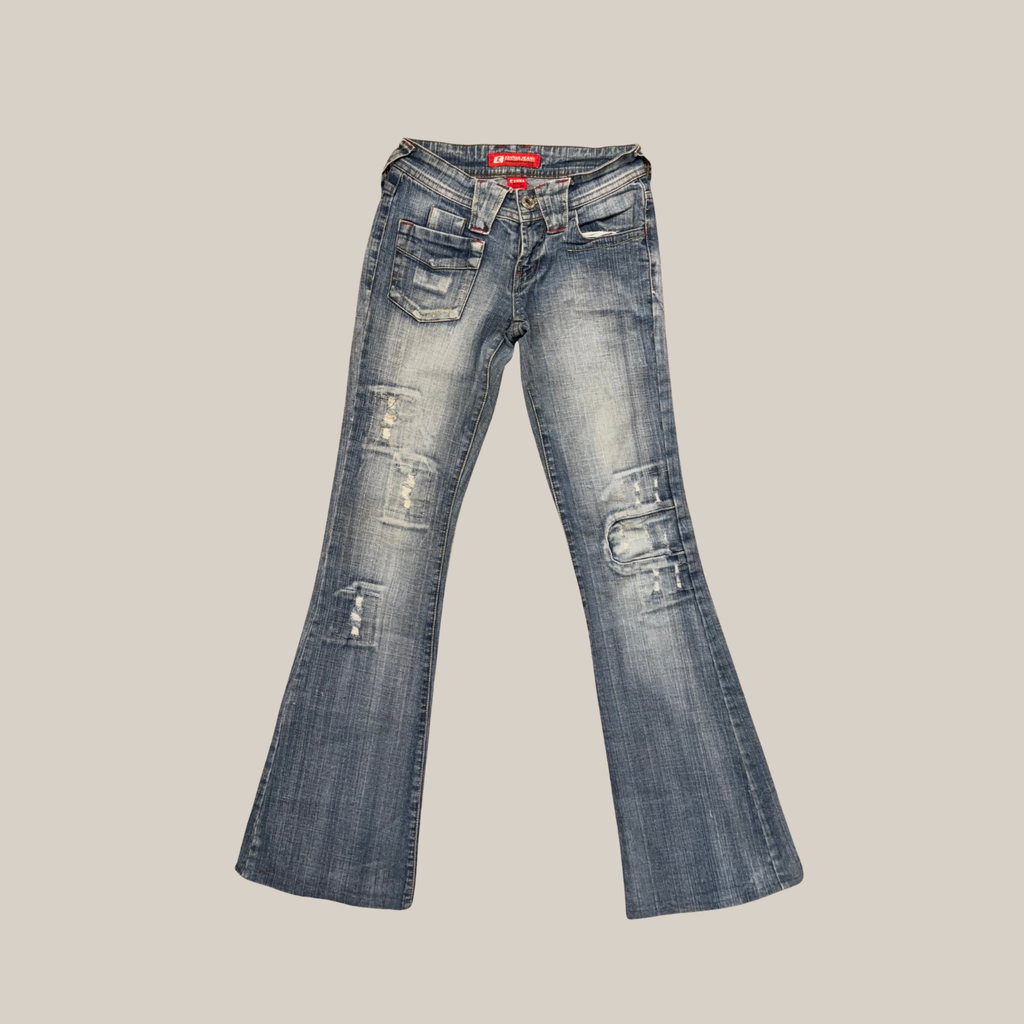 The Distressed Flare Denim