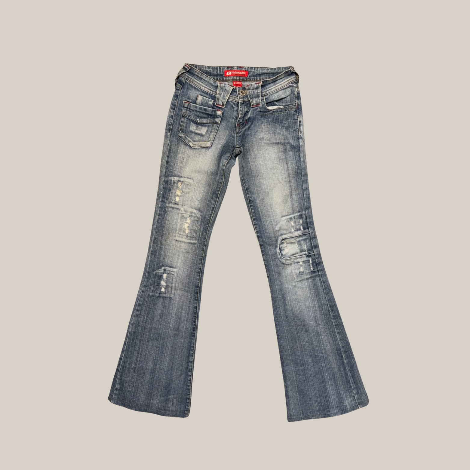 The Distressed Flare Denim